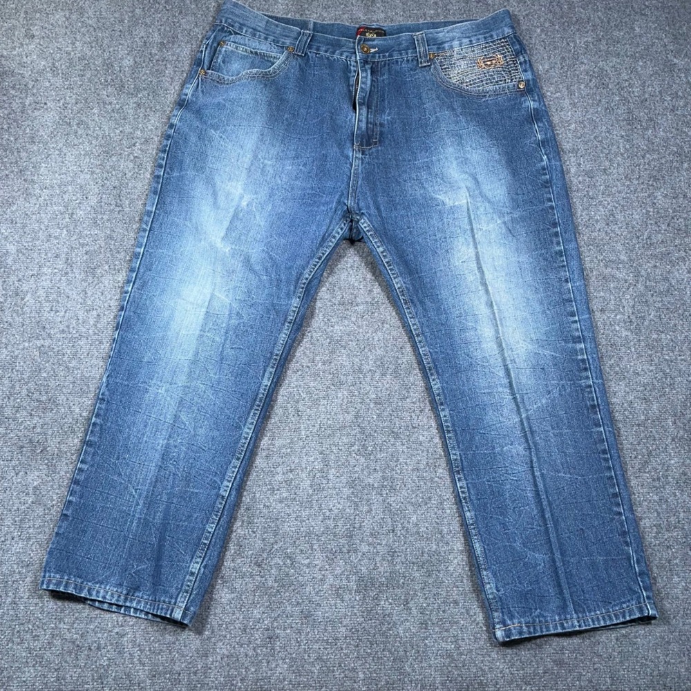 VTG Phat Farm Classics Relaxed Jeans Mens 46x30 Embroidered Hip‎ Hop Baggy Y2K